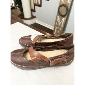 Naturalizer Women's 10 M Brown Leather Mary Jane Comfort Shoes Flats